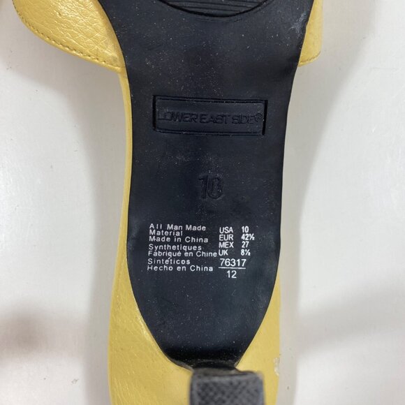 Womens Lower East Side Yellow Bow Slip-On Sandal Heels 2.5" Heel Spring Size 10 - Picture 9 of 11